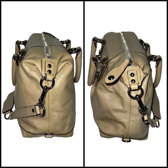 COACH ASHLEY CROSSBODY BEIGE METALLIC SATCHEL BAG F15447 - Picture 5 of 14